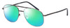 Profile View of Jubilee J5801 Designer Polarized Reading Sunglasses with Custom Cut Powered Green Mirror Lenses in Gunmetal Black Mens Aviator Full Rim Metal 58 mm