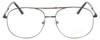 Front View of Jubilee J5801 Designer Single Vision Prescription Rx Eyeglasses in Gunmetal Black Mens Aviator Full Rim Metal 62 mm