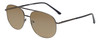 Profile View of Jubilee J5801 Designer Polarized Sunglasses with Custom Cut Amber Brown Lenses in Gunmetal Black Mens Aviator Full Rim Metal 62 mm