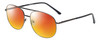 Profile View of Jubilee J5801 Designer Polarized Sunglasses with Custom Cut Red Mirror Lenses in Gunmetal Black Mens Aviator Full Rim Metal 62 mm