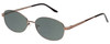 Profile View of Jubilee J5877 Designer Polarized Reading Sunglasses with Custom Cut Powered Smoke Grey Lenses in Coffee Brown Mens Oval Full Rim Metal 59 mm