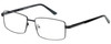 Profile View of Jubilee J5914 Designer Progressive Lens Blue Light Blocking Eyeglasses in Matte Black Mens Rectangle Full Rim Metal 60 mm