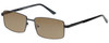 Profile View of Jubilee J5914 Designer Polarized Sunglasses with Custom Cut Amber Brown Lenses in Matte Black Mens Rectangle Full Rim Metal 60 mm