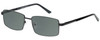 Profile View of Jubilee J5914 Designer Polarized Reading Sunglasses with Custom Cut Powered Smoke Grey Lenses in Matte Black Mens Rectangle Full Rim Metal 60 mm