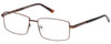 Profile View of Jubilee J5914 Designer Blue Light Blocking Eyeglasses in Matte Brown Mens Rectangle Full Rim Metal 60 mm