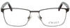 Front View of OGA 10038O-GR11 Designer Progressive Lens Prescription Rx Eyeglasses in Gun Metal Silver Burgundy Red Unisex Rectangle Full Rim Metal 56 mm
