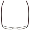 Top View of OGA 10038O-GR11 Designer Progressive Lens Prescription Rx Eyeglasses in Gun Metal Silver Burgundy Red Unisex Rectangle Full Rim Metal 56 mm