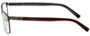 Side View of OGA 10038O-GR11 Designer Progressive Lens Blue Light Blocking Eyeglasses in Gun Metal Silver Burgundy Red Unisex Rectangle Full Rim Metal 56 mm