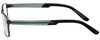 Side View of OGA 7765O-GG042 Designer Progressive Lens Blue Light Blocking Eyeglasses in Satin Gun Metal Silver Green Unisex Rectangle Full Rim Metal 53 mm