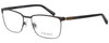 Profile View of OGA 10073O-MD11 Designer Progressive Lens Blue Light Blocking Eyeglasses in Satin Brown Black Gold Unisex Rectangle Full Rim Metal 58 mm