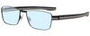 Profile View of OGA 81590O-GG020 Designer Progressive Lens Blue Light Blocking Eyeglasses in Gun Metal Black Unisex Rectangle Full Rim Metal 54 mm
