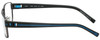 Side View of OGA 7921O-GG042 Designer Progressive Lens Blue Light Blocking Eyeglasses in Satin Gun Metal Blue Unisex Rectangle Full Rim Metal 57 mm