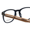 Close Up View of OGA 10001O-BM11 Designer Reading Eye Glasses with Custom Cut Powered Lenses in Black Brown Unisex Rectangle Full Rim Acetate 52 mm