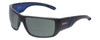 Profile View of Smith Optics Transfer XL Designer Polarized Reading Sunglasses with Custom Cut Powered Smoke Grey Lenses in Matte Black Unisex Sport Full Rim Acetate 67 mm