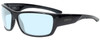 Profile View of Smith Optics Forge Designer Blue Light Blocking Eyeglasses in Gloss Black Unisex Sport Full Rim Acetate 63 mm