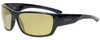 Profile View of Smith Optics Forge Designer Polarized Reading Sunglasses with Custom Cut Powered Sun Flower Yellow Lenses in Gloss Black Unisex Sport Full Rim Acetate 63 mm
