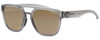 Profile View of Smith Optics Horizon Agency Designer Polarized Reading Sunglasses with Custom Cut Powered Amber Brown Lenses in Cloud Crystal Grey Unisex Retro Full Rim Acetate 53 mm
