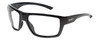 Profile View of Smith Optics Highwater Designer Blue Light Blocking Eyeglasses in Gloss Black Ladies Oversized Full Rim Acetate 64 mm