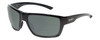 Profile View of Smith Optics Highwater Designer Polarized Reading Sunglasses with Custom Cut Powered Smoke Grey Lenses in Gloss Black Ladies Oversized Full Rim Acetate 64 mm