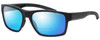Profile View of Smith Optics Caravan MAG Designer Polarized Reading Sunglasses with Custom Cut Powered Blue Mirror Lenses in Matte Black Unisex Square Full Rim Acetate 59 mm