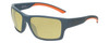 Profile View of Smith Optics Outback Designer Polarized Reading Sunglasses with Custom Cut Powered Sun Flower Yellow Lenses in Matte Thunder Grey Mens Sport Full Rim Acetate 59 mm