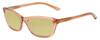 Profile View of Smith Optics Getaway Designer Polarized Reading Sunglasses with Custom Cut Powered Sun Flower Yellow Lenses in Crystal Tobacco Brown Unisex Cateye Full Rim Acetate 56 mm