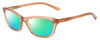 Profile View of Smith Optics Getaway Designer Polarized Reading Sunglasses with Custom Cut Powered Green Mirror Lenses in Crystal Tobacco Brown Unisex Cateye Full Rim Acetate 56 mm