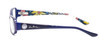 Side View of Vera Bradley Madeline Women Designer Reading Glasses Navy Blue African Violet 50mm