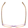 Top View of Vera Bradley Brandy Designer Reading Eye Glasses with Custom Cut Powered Lenses in Clementine Brown Horn White Purple Layer Ladies Rectangle Full Rim Acetate 52 mm