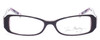 Front View of Vera Bradley Kaya Designer Reading Eye Glasses with Custom Cut Powered Lenses in Floral Nightingale Black Purple Ladies Rectangle Full Rim Acetate 49 mm