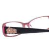Close Up View of Vera Bradley Kaya Designer Reading Eye Glasses with Custom Cut Powered Lenses in Floral Nightingale Black Purple Ladies Rectangle Full Rim Acetate 49 mm