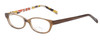 Profile View of Vera Bradley KIDS Maya Girl Cateye Designer Reading Glasses Buttercup Brown 45mm
