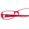 Close Up View of Vera Bradley Madeline Women Rectangle Designer Reading Glasses Red Pink Swirl 50mm