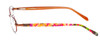 Side View of Vera Bradley KIDS Miranda Designer Single Vision Prescription Rx Eyeglasses in English Rose Brown Red Green Flower Ladies Rectangle Full Rim Metal 48 mm