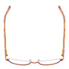 Top View of Vera Bradley KIDS Miranda Designer Single Vision Prescription Rx Eyeglasses in English Rose Brown Red Green Flower Ladies Rectangle Full Rim Metal 48 mm