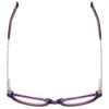 Top View of Vera Bradley KIDS Melissa Designer Reading Eye Glasses with Custom Cut Powered Lenses in Purple Brown Plum Petals Ladies Oval Full Rim Acetate 46 mm