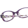 Close Up View of Vera Bradley KIDS Melissa Designer Reading Eye Glasses with Custom Cut Powered Lenses in Purple Brown Plum Petals Ladies Oval Full Rim Acetate 46 mm