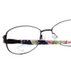 Close Up View of Vera Bradley Gail Designer Bi-Focal Prescription Rx Eyeglasses in Purple Pink Blue Flower Heather Ladies Rectangle Full Rim Metal 55 mm