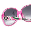 Close Up View of Vera Bradley Lillian Women's Sunglasses Black Priscilla Pink/Grey Gradient 57 mm