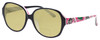 Profile View of Vera Bradley Lillian Designer Polarized Reading Sunglasses with Custom Cut Powered Sun Flower Yellow Lenses in Black Priscilla Pink Ladies Oversized Full Rim Acetate 57 mm