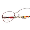 Close Up View of Vera Bradley Gail Ladies Rectangle Designer Reading Glasses Brown Bittersweet 57mm