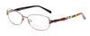 Profile View of Vera Bradley Gail Designer Progressive Lens Blue Light Blocking Eyeglasses in Brown Bittersweet Ladies Rectangle Full Rim Metal 57 mm