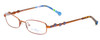 Profile View of Vera Bradley KIDS Kacey Girl Reading Glasses Doodle Daisy Brown Blue Flower 46mm