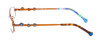 Side View of Vera Bradley KIDS Kacey Girl Reading Glasses Doodle Daisy Brown Blue Flower 46mm