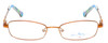 Front View of Vera Bradley KIDS Kacey Designer Single Vision Prescription Rx Eyeglasses in Doodle Daisy Brown Blue Flower Tortoise Ladies Rectangle Full Rim Metal 46 mm