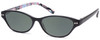 Profile View of Vera Bradley Adalynn Designer Polarized Sunglasses with Custom Cut Smoke Grey Lenses in Black Pink Blue Alpine Floral Ladies Cateye Full Rim Acetate 49 mm