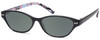 Profile View of Vera Bradley Adalynn Designer Polarized Reading Sunglasses with Custom Cut Powered Smoke Grey Lenses in Black Pink Blue Alpine Floral Ladies Cateye Full Rim Acetate 49 mm