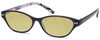 Profile View of Vera Bradley Adalynn Designer Polarized Reading Sunglasses with Custom Cut Powered Sun Flower Yellow Lenses in Black Pink Blue Alpine Floral Ladies Cateye Full Rim Acetate 49 mm