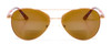 Front View of Vera Bradley Emily Women Aviator Bi-Focal Sunglass Rose Gold Rosewood/Brown+1.50