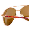 Close Up View of Vera Bradley Emily Women Aviator Bi-Focal Sunglass Rose Gold Rosewood/Brown+1.50